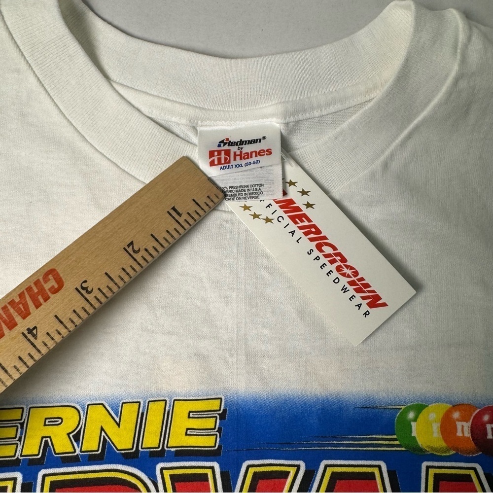 Vintage Americrown Official Speed Wear Ernie Irvan 1999 M&M Graphic Tee Shirt - Picture 6 of 7